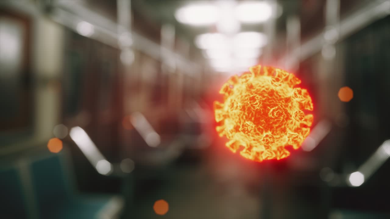 지하철 차량에서 코로나바이러스 코로나19 전염병