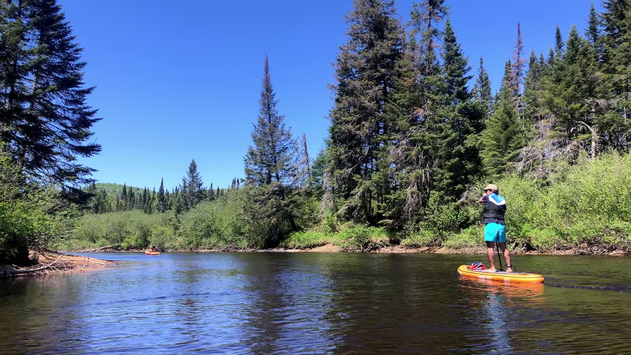 Stand Up Paddleboarding on a Calm River