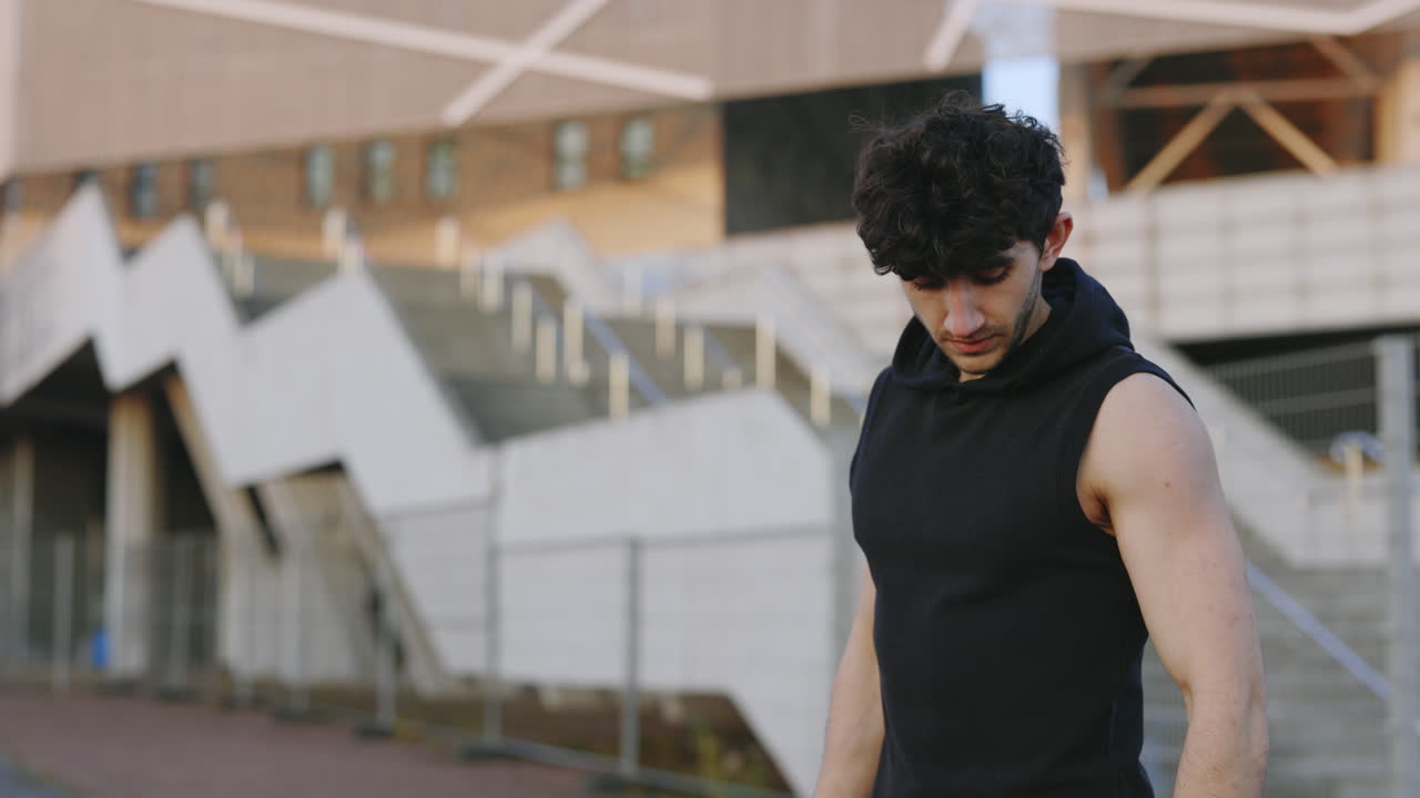 Man Checking His Fitness Watch