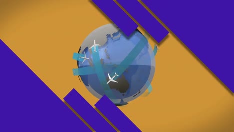 animación de formas y planos sobre el globo