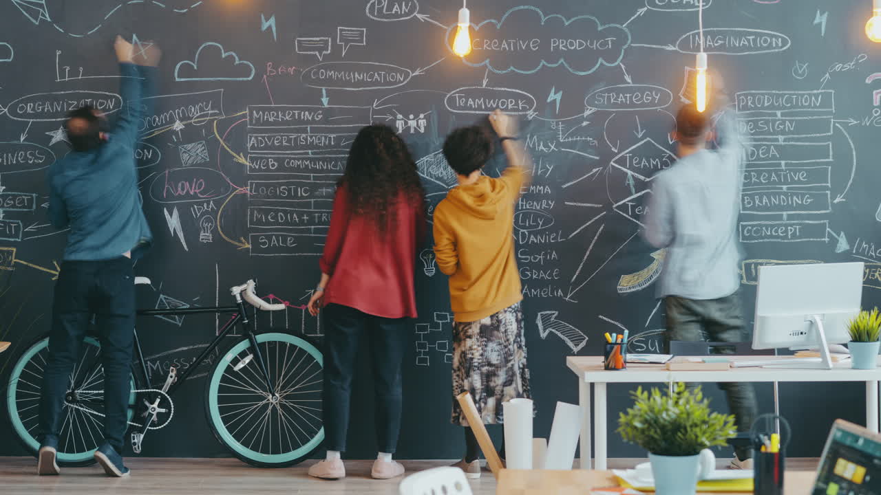 Team Brainstorming Session in a Creative Office