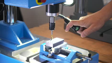 industrial drilling machine in action