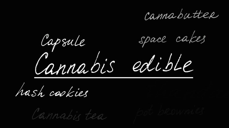 Cannabis edible. Animation on marijuana
