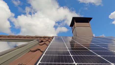 clouds passing by the solar panels - timelapse