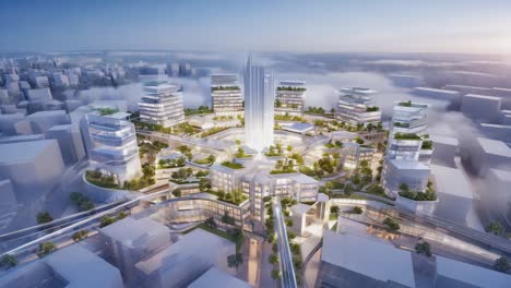 futuristic eco-friendly urban cityscape