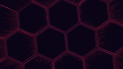 Futuristic-hexagons-pattern-with-motion-small-neon-glitters