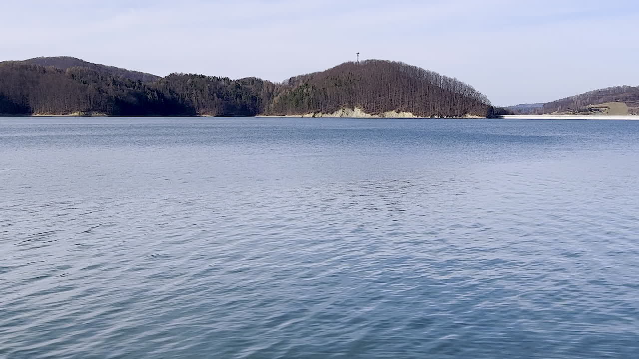 The Solina Dam as seen from the shore of Lake Solina