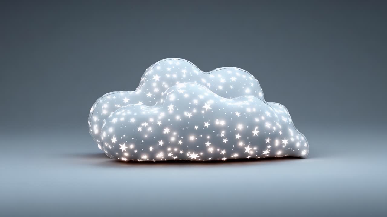 A mesmerizing illuminated cloud sculpture glowing with twinkling stars, creating a dreamlike atmosphere that captivates the imagination and enhances any space with its enchanting presence