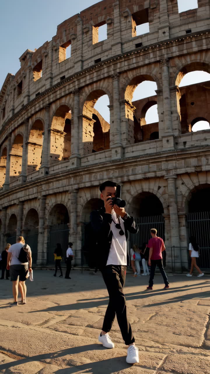 Photographer Capturing the Colosseum in Rome