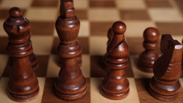 Sliding over the brown figures on a chess board