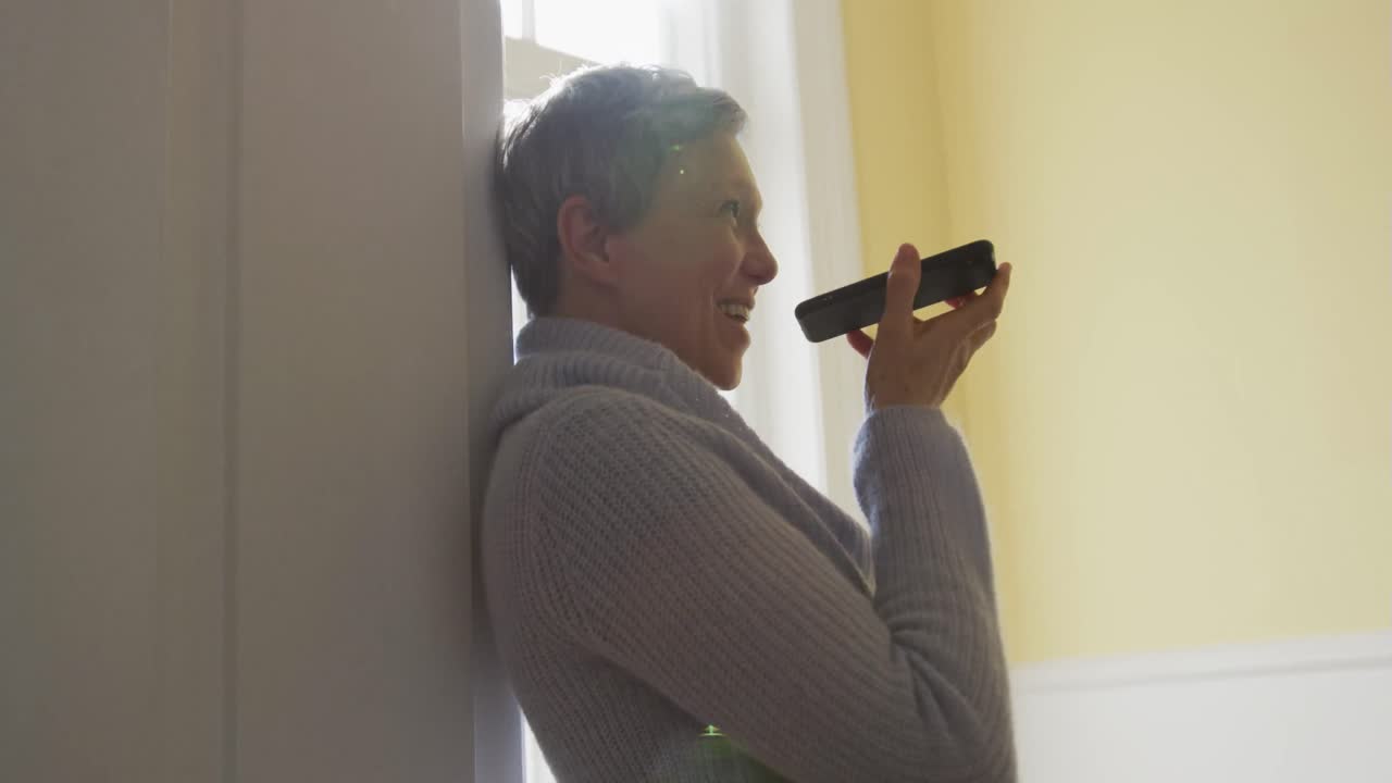 Senior woman at home alone