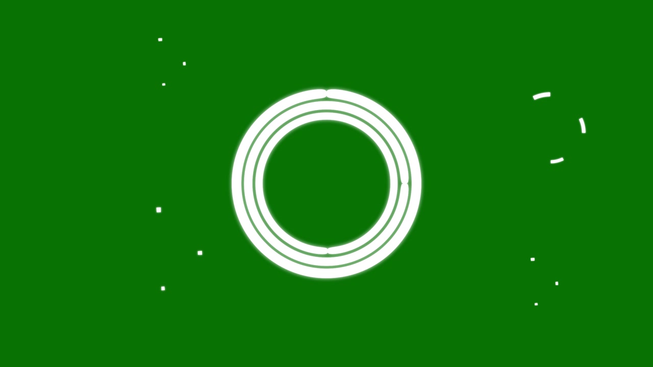 Abstract Animated White Circles on Green Background