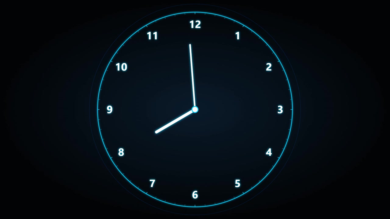 Digital Clock Face Showing Time Passing Rapidly