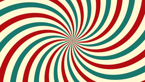 circus animated rotation looped background of red and green lines stripe. retro motion graphic sun beam ray. vintage fun fair burst. carnival abstract circle
