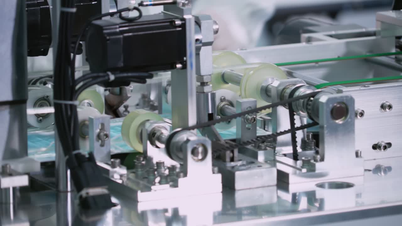 현대 공장에서 얼굴 마스크 생산 라인