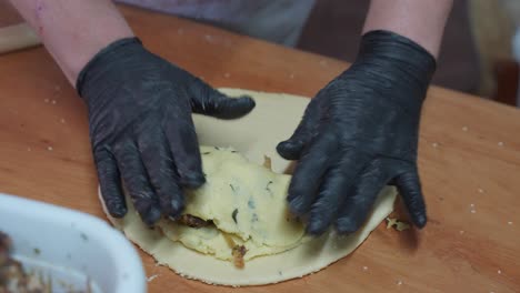 making traditional cyprus pastry pies for easter