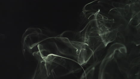 close up of white smoke from candle or incense drifting across frame against black background 3