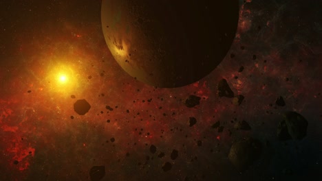 alien planet and nebula
