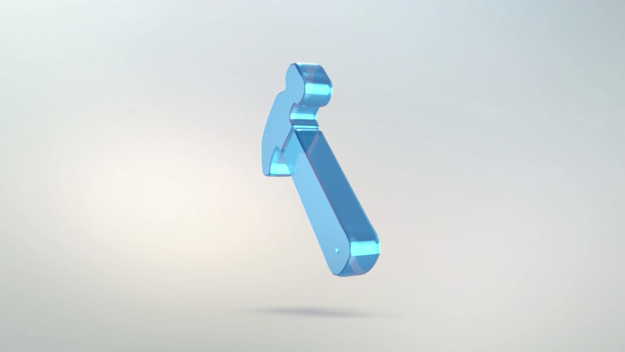 알파 채널을 가진 망치 아이콘의 애니메이션 - 고립된 손 도구 망치