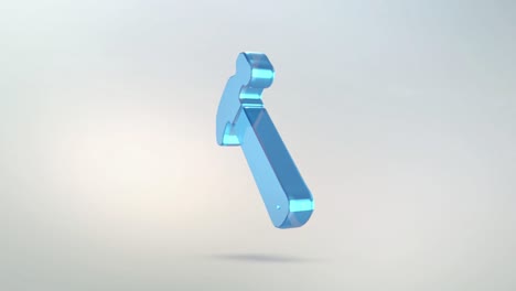 animación del icono del martillo con canal alfa. herramientas de mano aisladas martillo