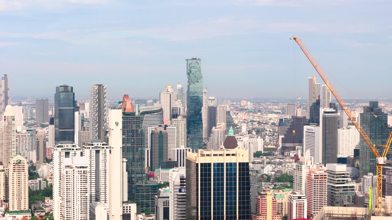 Fly towards King Power Mahanakhon in Bangkok