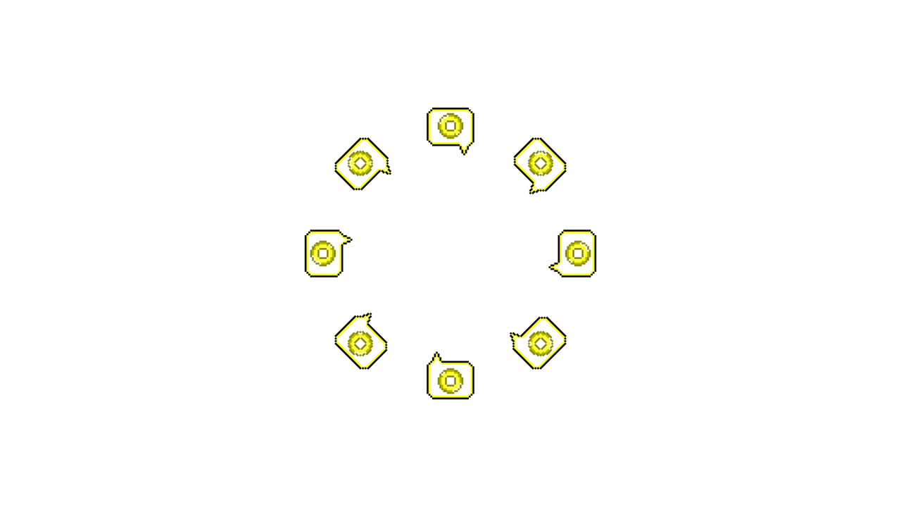 Pixel Art Speech bubble Circle mark Spinning Circle Animated Overlay Transparent 30fps (2)