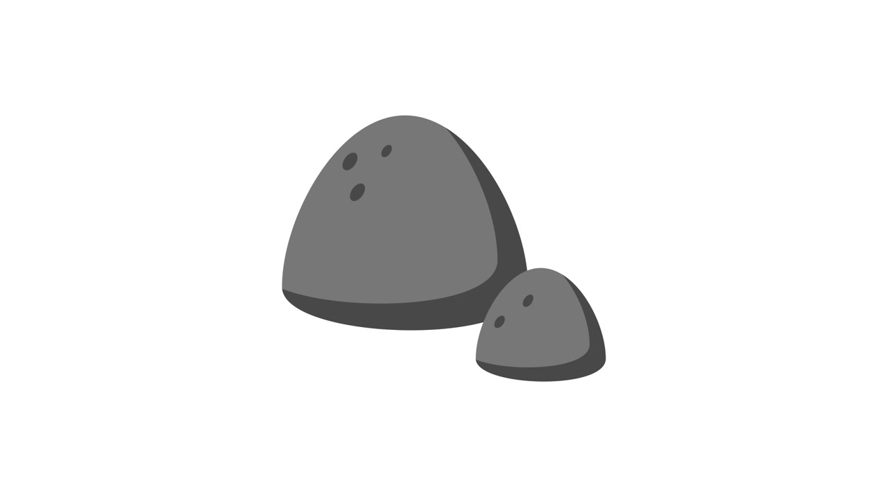 Two Grey Stones Appearing on White Background