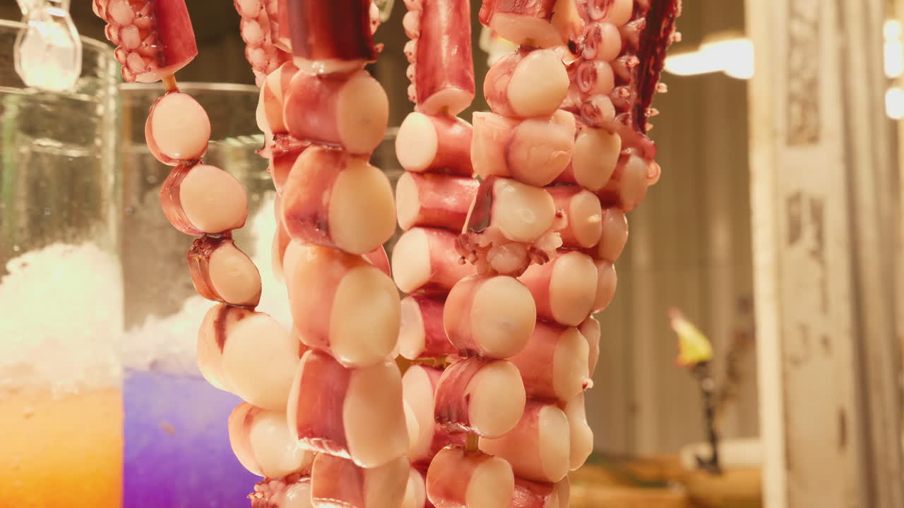 Octopus Skewers at a Market