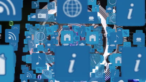iconos y símbolos de internet con códigos