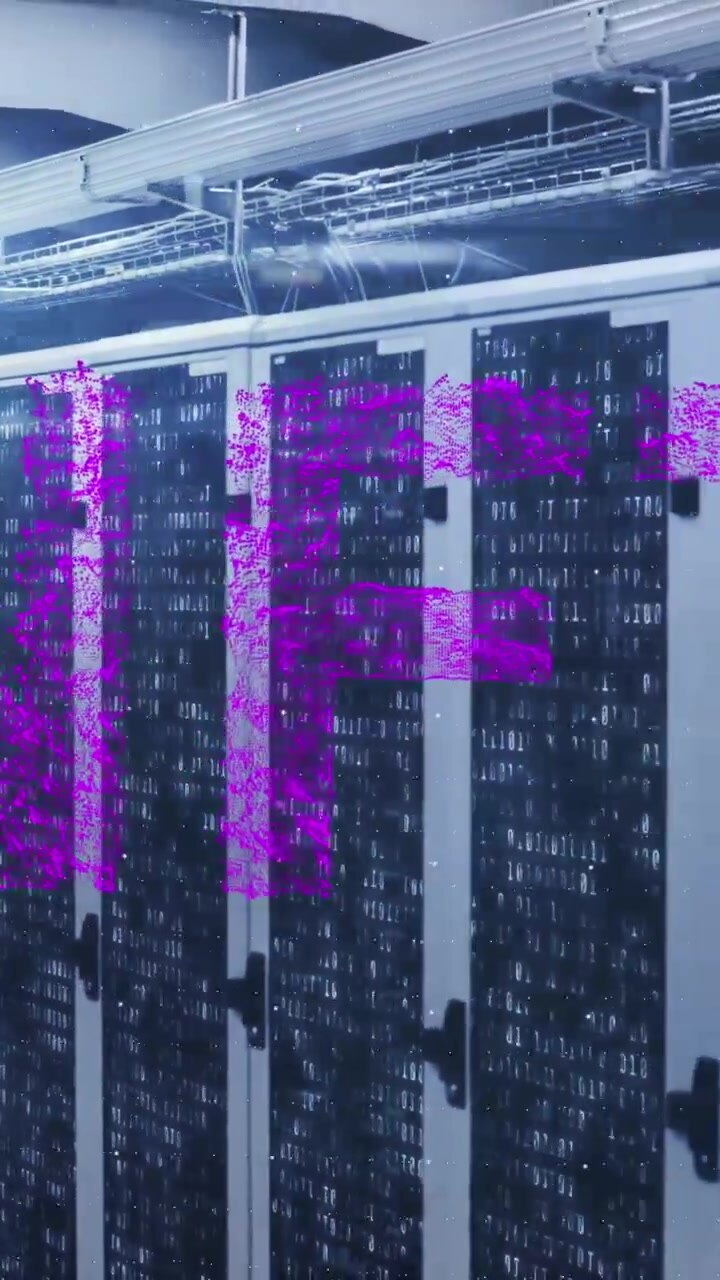 A global network of computer servers processing digital information