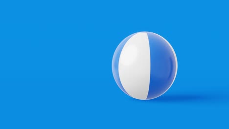 blue inflatable ball beach toy on blue summer background with balloon concept. 3d rendering.