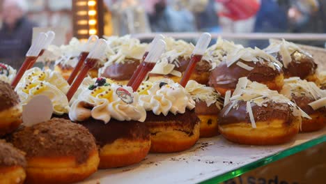 delicious donuts at a christmas market