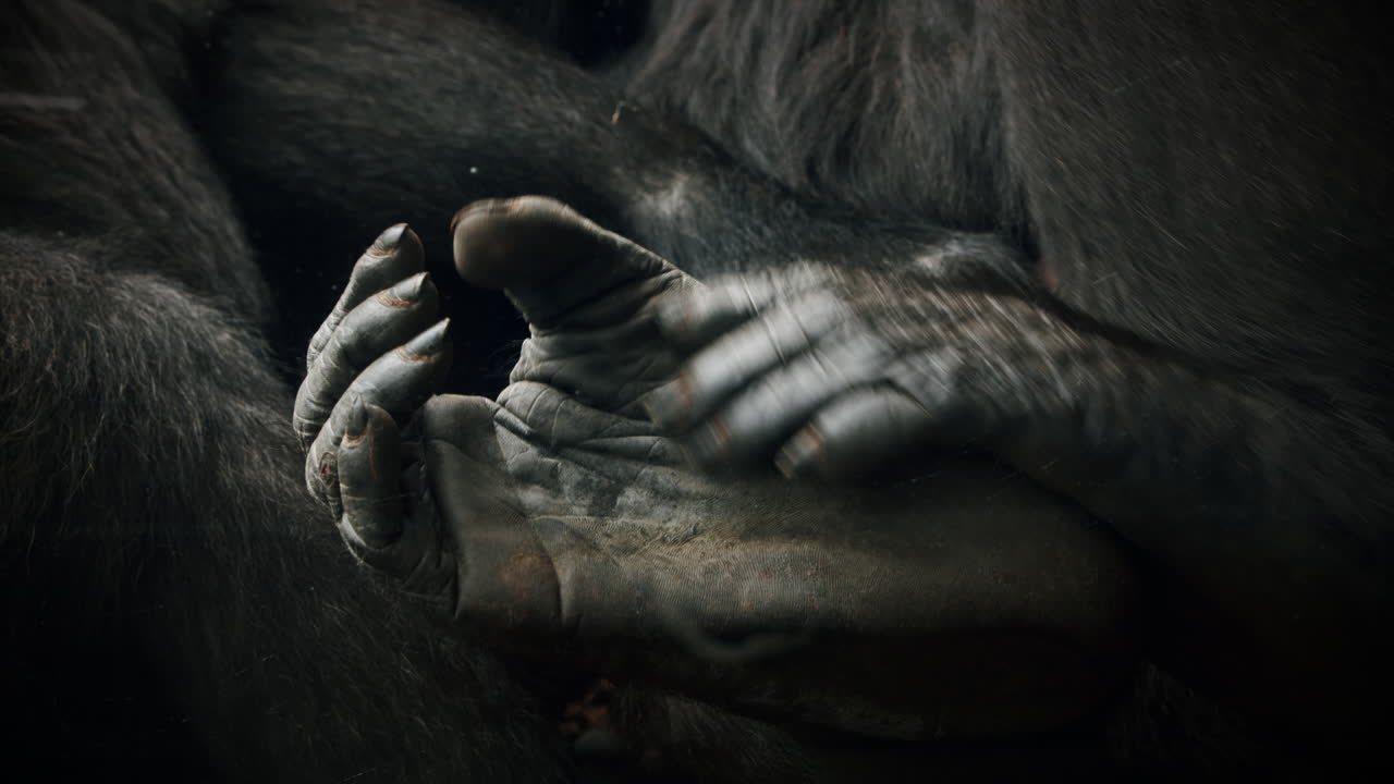 los chimpancés acurrucados mientras duermen la unión familiar