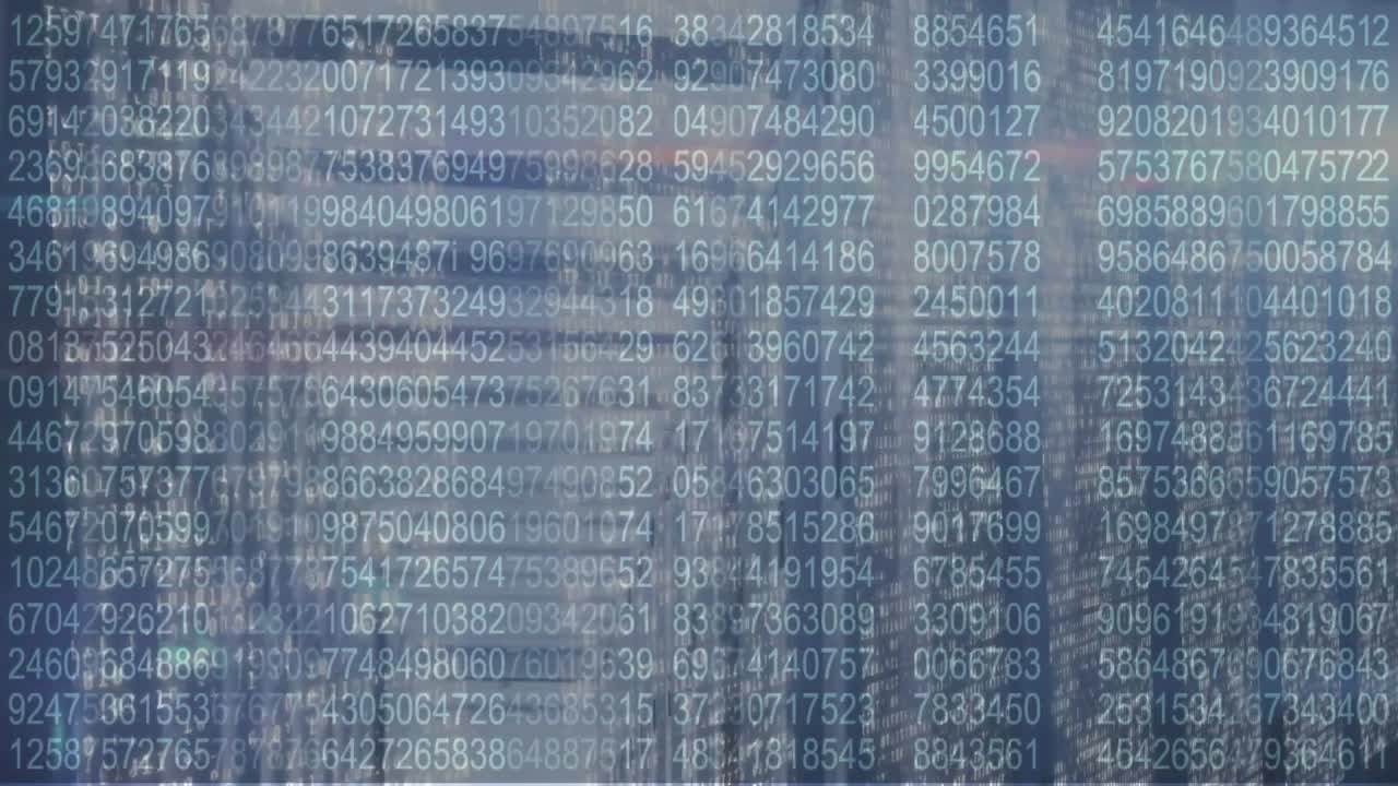 animación del procesamiento de datos a través de servidores informáticos