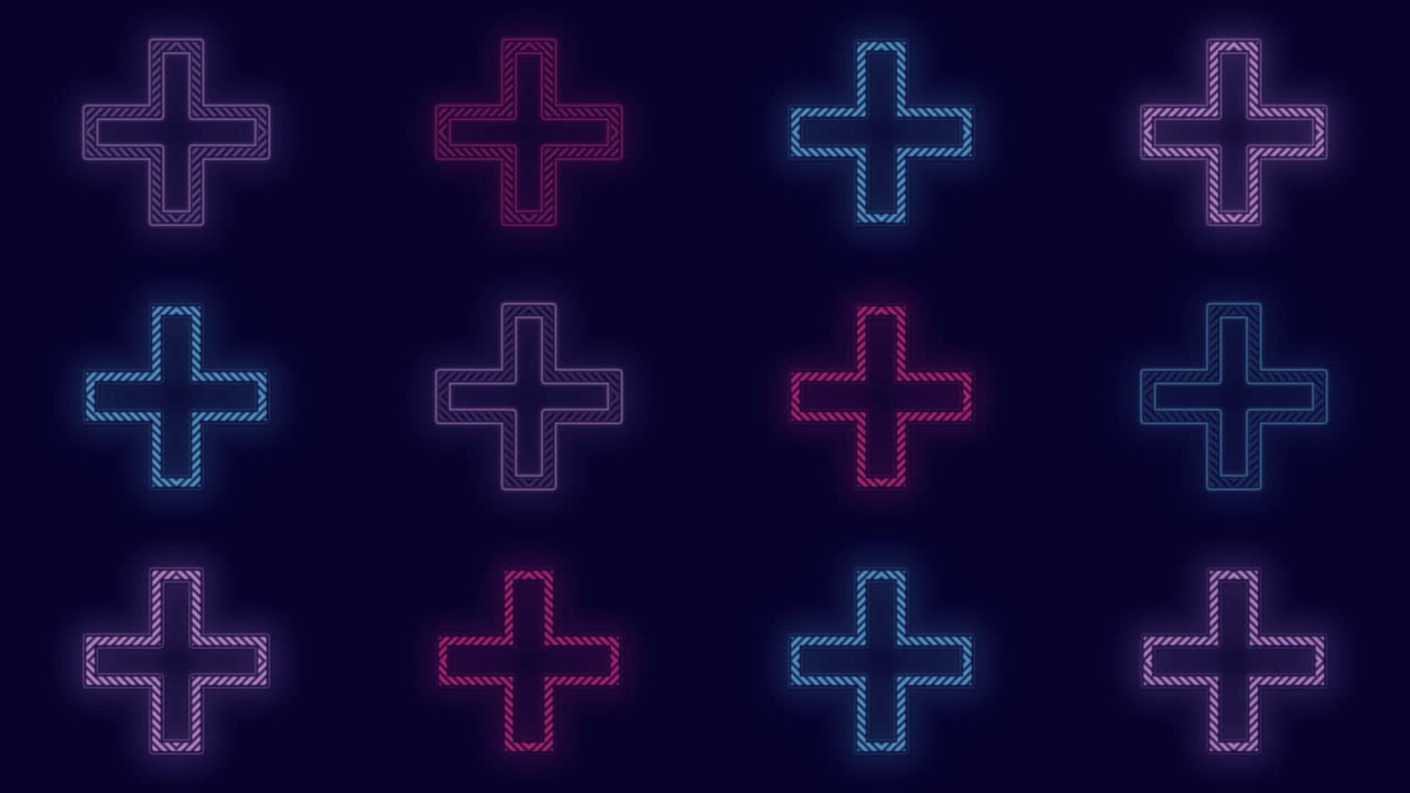 patrón de cruces de colores de neón