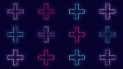 neon colorful crosses pattern