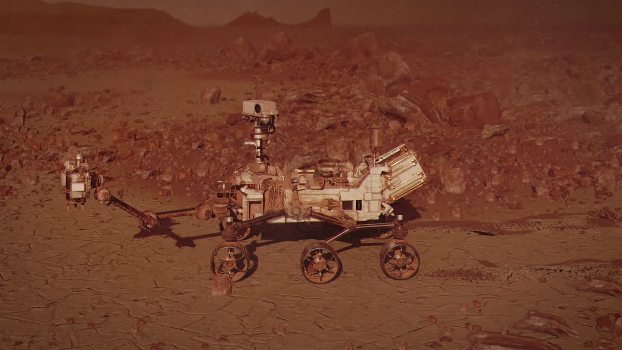 Perseverance Rover on the Surface of Mars, the Red Planet