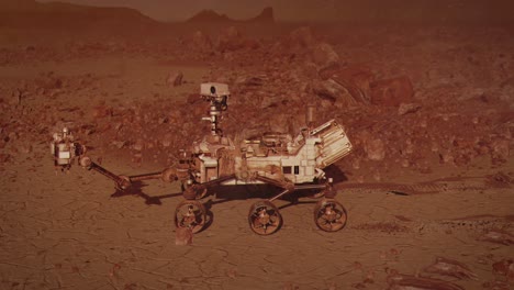 perseverance rover en la superficie de marte, el planeta rojo