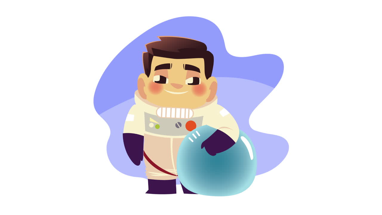 un astronauta lindo con un personaje sin casco