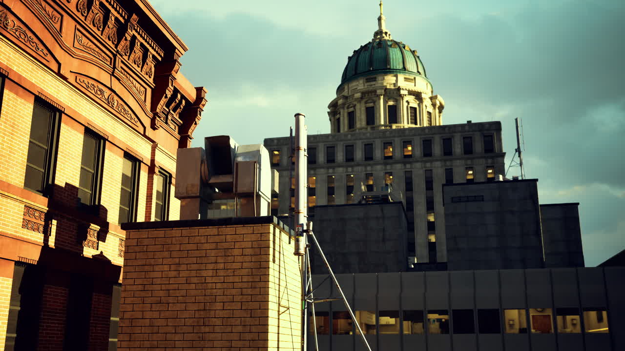 Cityscape with Architectural Landmarks