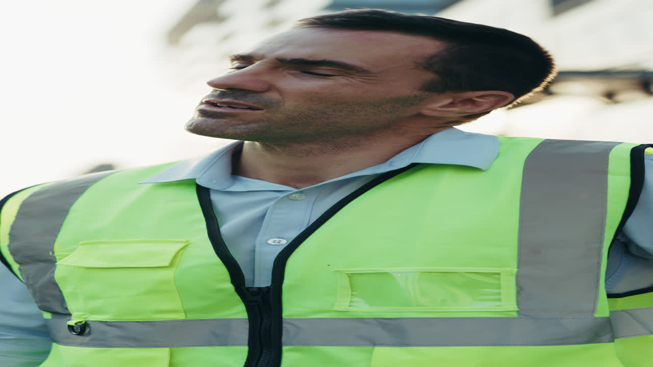 Man wearing a high visibility vest