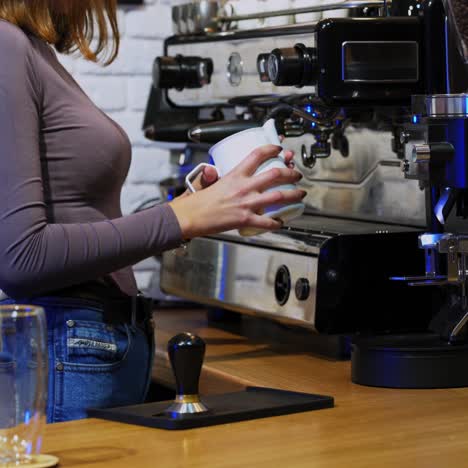 professional barista preparing coffee
