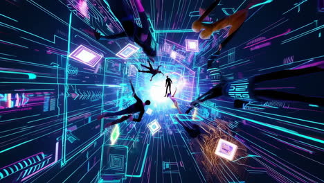 dynamic journey through a futuristic digital portal