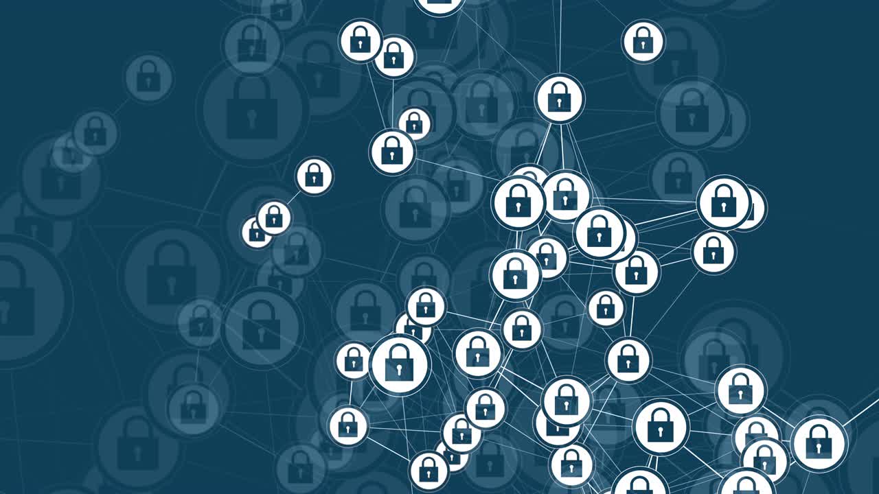 interfaz digital con iconos de bloqueo