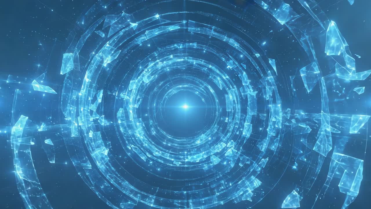 추상적인 블루 라이트 터널