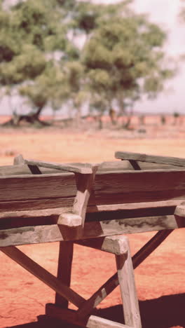 vintage wooden mining cart in the australian outback