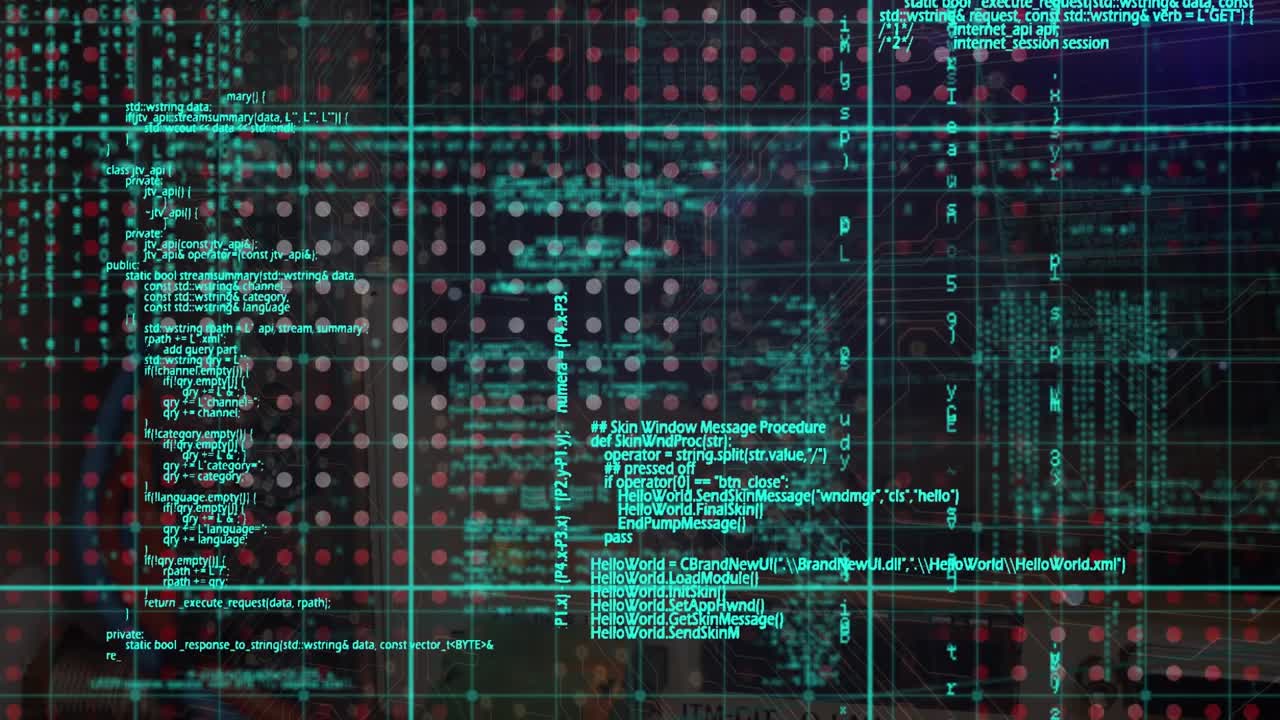 Animation of data processing over spots