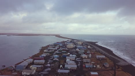 aerial shot of kivalina, alaska. rise up
