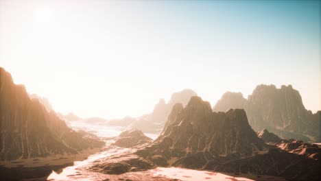 An-aerial-drone-shot-of-the-red-rocks-canyon