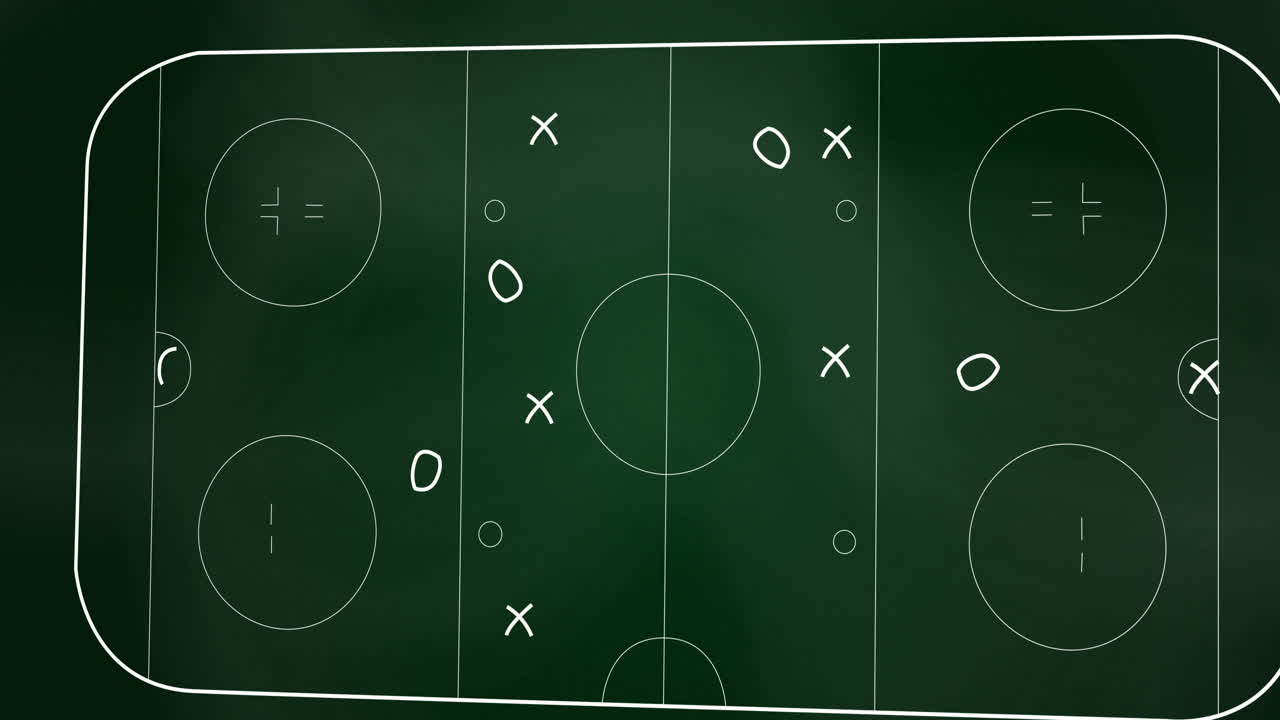 Animation of football game plan on blackboard